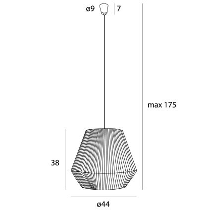 MAXLIGHT P0584 - Candeeiro suspenso PRASLIN 1xE27/15W/230V diâmetro 44 cm bege