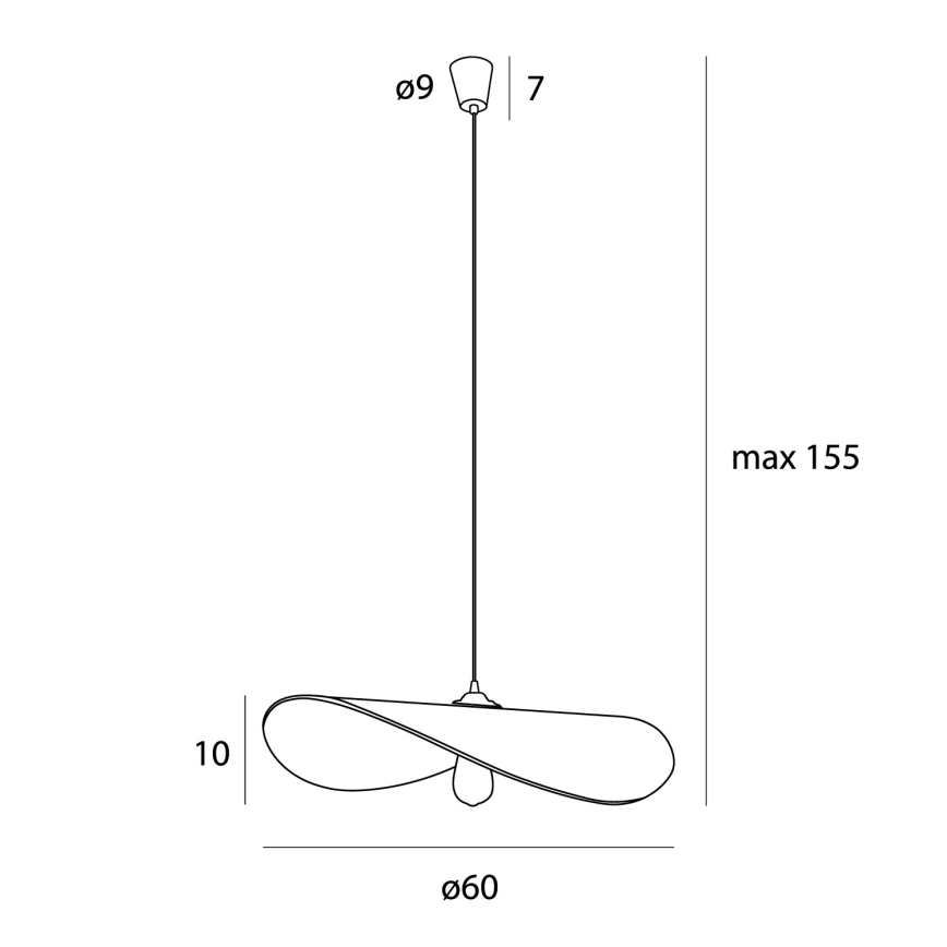 MAXLIGHT P0585 - Candeeiro suspenso PAN 1xE27/15W/230V diâmetro 60 cm creme