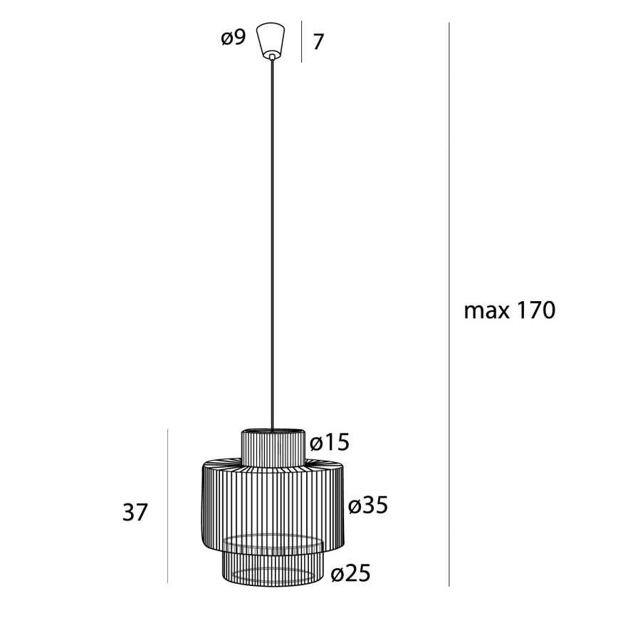 MAXLIGHT P0586 - Candeeiro suspenso LABRIZ 1xE27/15W/230V diâmetro 35 cm bege