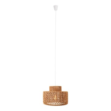 MAXLIGHT P0587 - Candeeiro suspenso RAFFLE 1xE27/15W/230V diâmetro 40 cm castanho