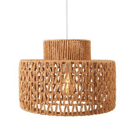 MAXLIGHT P0587 - Candeeiro suspenso RAFFLE 1xE27/15W/230V diâmetro 40 cm castanho