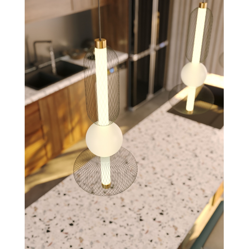 MAXLIGHT P0591 - Candeeiro suspenso LED BORA LED/10W/230V diâmetro 22 cm branco/preto