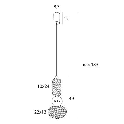 MAXLIGHT P0591 - Candeeiro suspenso LED BORA LED/10W/230V diâmetro 22 cm branco/preto
