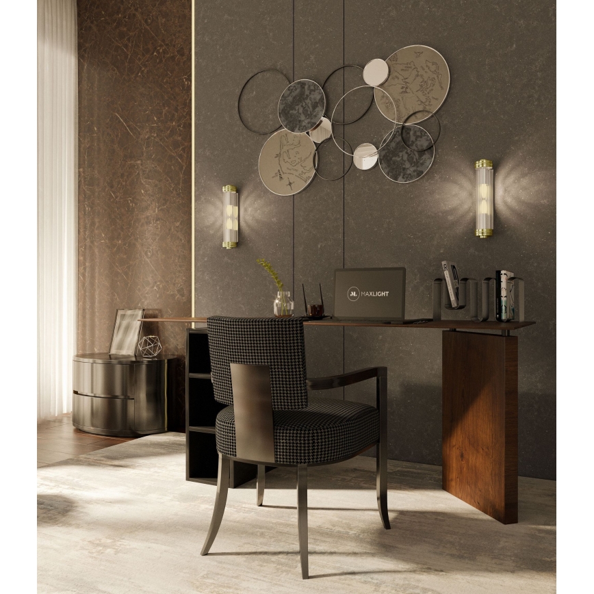 MAXLIGHT W0240 - Iluminação de parede FLORENCE 2xE14/40W/230V dourado