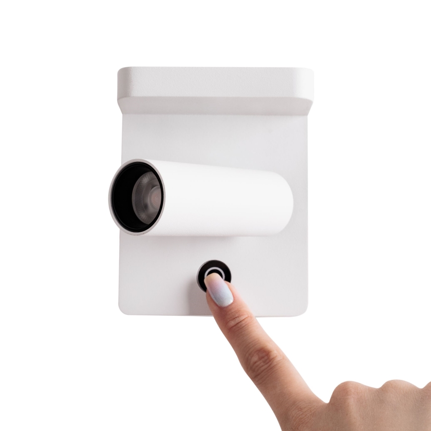 MAXLIGHT W0373 - Foco de parede LED com carregamento sem fios LOFER LED/7W/230V branco