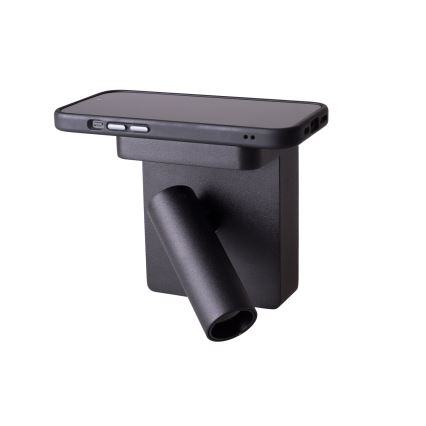 MAXLIGHT W0374 - Foco de parede LED com carregamento sem fios LOFER LED/7W/230V preto