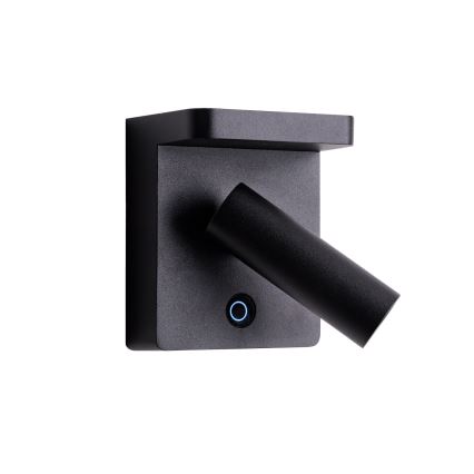 MAXLIGHT W0374 - Foco de parede LED com carregamento sem fios LOFER LED/7W/230V preto