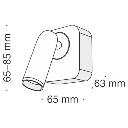 Maytoni C039WL-L3B3K - Foco de parede LED MIRAX LED/3W/230V preto
