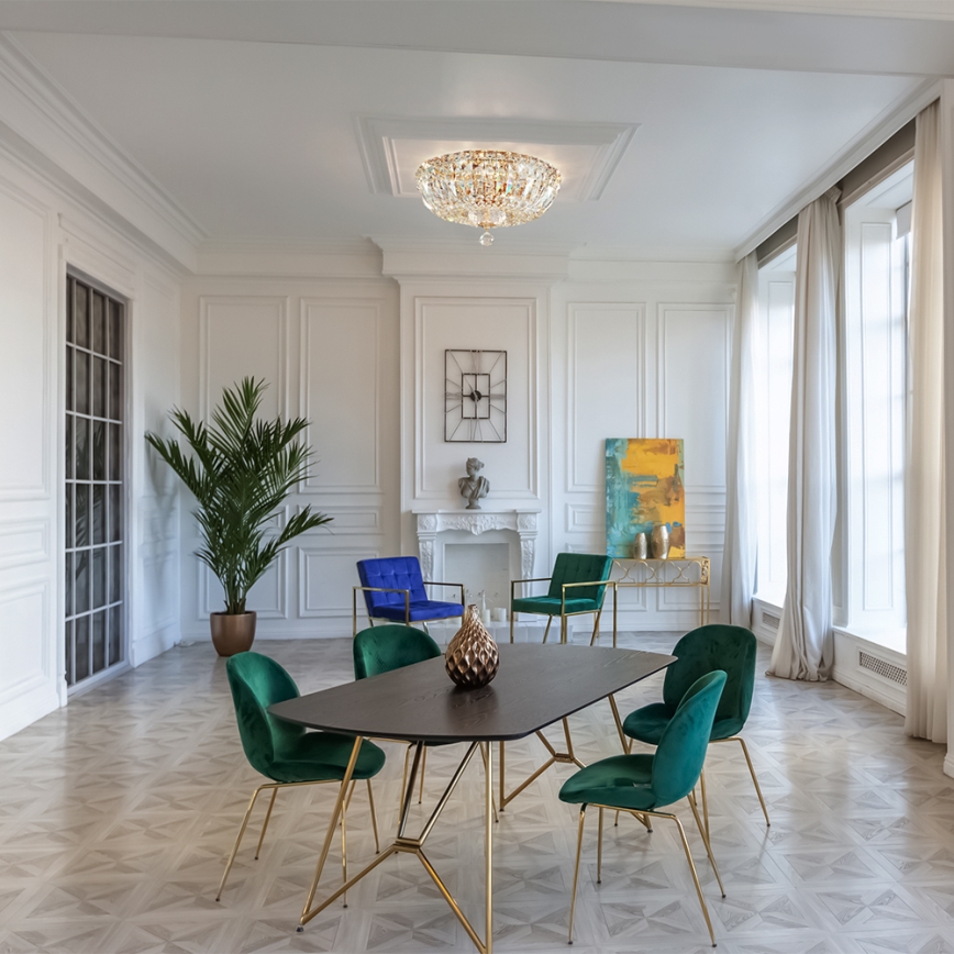 Maytoni DIA100-CL-03-G - Iluminação de teto BASFOR 3xE14/60W/230V dourada