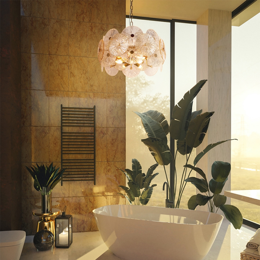 Maytoni MOD007PL-08G - Candelabro suspenso ASTER 8xE14/40W/230V