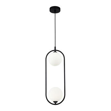 Maytoni MOD013PL-02B - Candelabro suspenso RING 2xG9/25W/230V preto