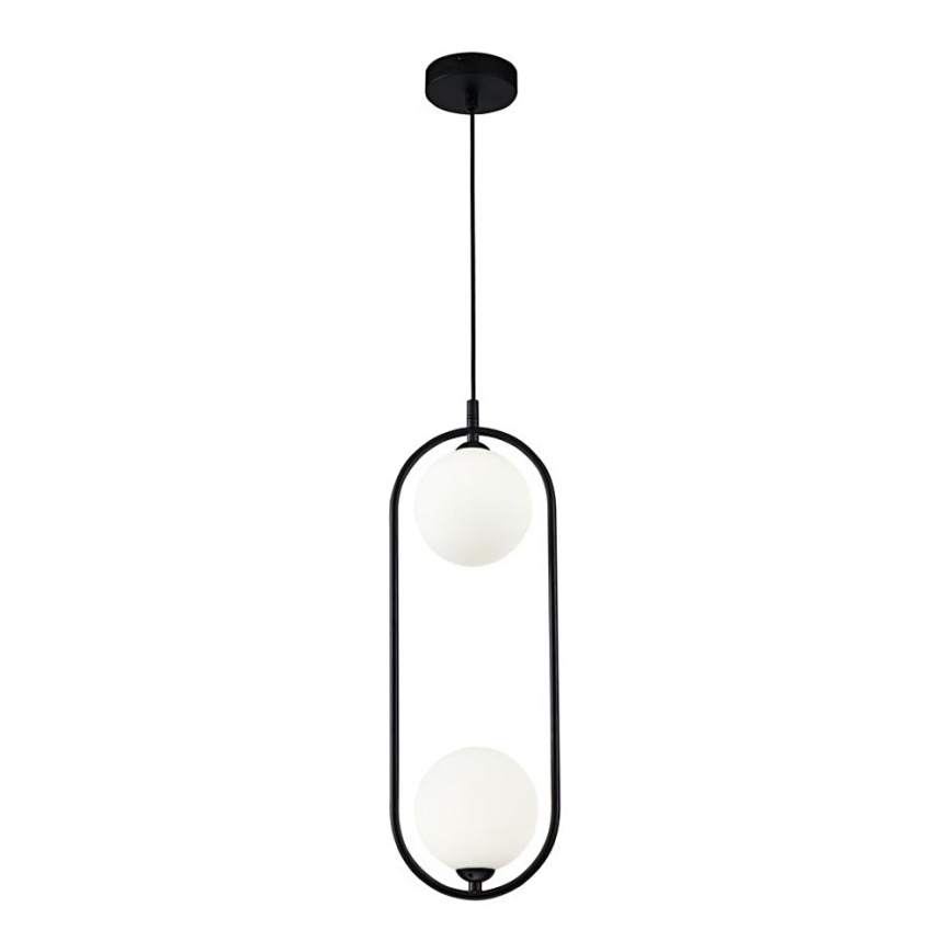 Maytoni MOD013PL-02B - Candelabro suspenso RING 2xG9/25W/230V preto