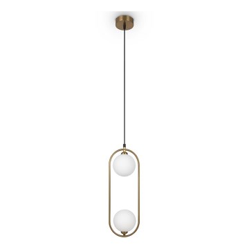 Maytoni MOD013PL-02BS1 - Candelabro suspenso RING 2xG9/25W/230V latão