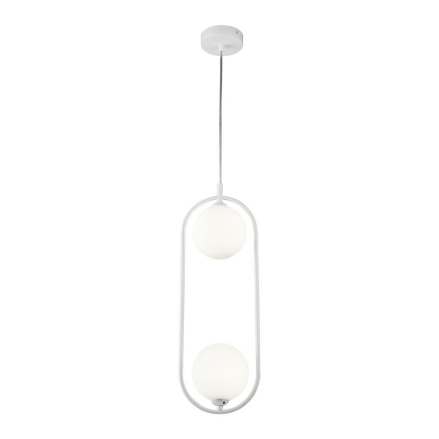 Maytoni MOD013PL-02W - Candelabro suspenso RING 2xG9/25W/230V branco