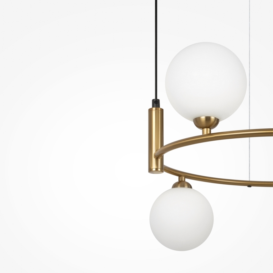 Maytoni MOD013PL-04BS1 - Candelabro suspenso RING 4xG9/25W/230V dourada