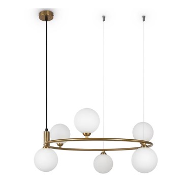 Maytoni MOD013PL-06BS1 - Candelabro suspenso RING 6xG9/25W/230V latão