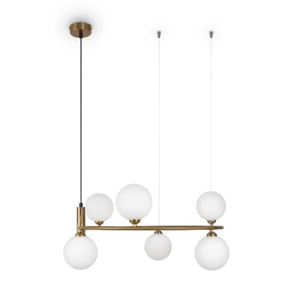 Maytoni MOD013PL-06BS1 - Candelabro suspenso RING 6xG9/25W/230V latão
