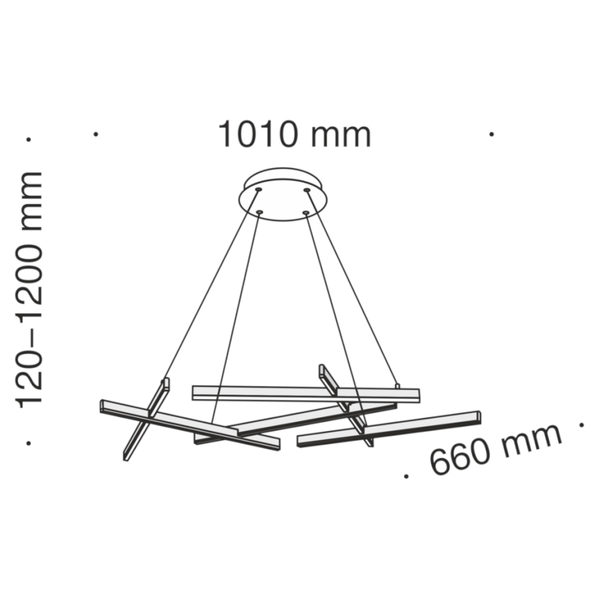 Maytoni MOD016PL-L75B - Candelabro suspenso LED LINE LED/79W/230V preto