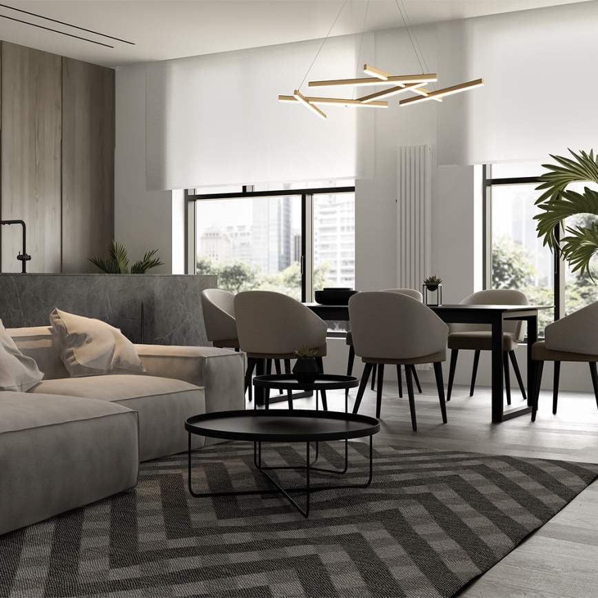 Maytoni MOD016PL-L75MG3K - Candelabro suspenso LED LINE LED/79W/230V dourada