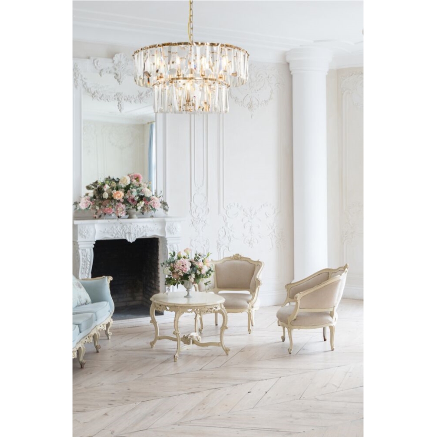 Maytoni MOD043PL-12G - Candelabro suspenso PUNTES 12xE14/40W/230V dourada
