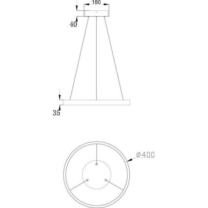 Maytoni MOD058PL-L22BS3K - Candeeiro suspenso LED RIM LED/25W/230V 3000K diâmetro 40 cm dourado