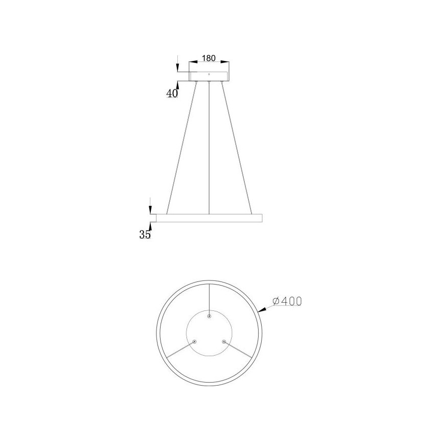 Maytoni MOD058PL-L22BS3K - Candeeiro suspenso LED RIM LED/25W/230V 3000K diâmetro 40 cm dourado