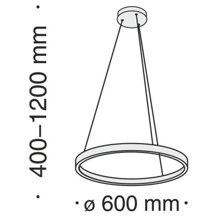 MOD058PL-L32B4K - Candeeiro suspenso LED RIM LED/37W/230V 4000K diâmetro 60 cm preto