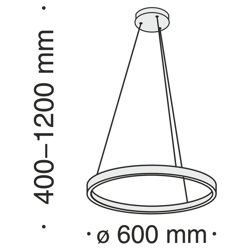 MOD058PL-L32B4K - Candeeiro suspenso LED RIM LED/37W/230V 4000K diâmetro 60 cm preto