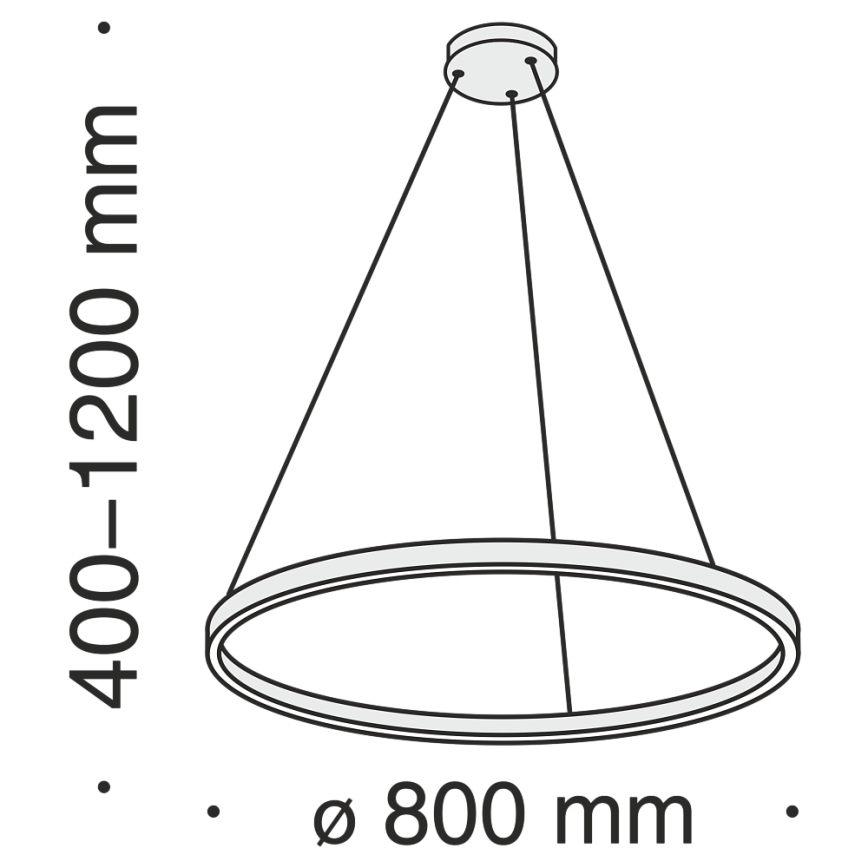 Maytoni MOD058PL-L42B4K - Candeeiro suspenso LED RIM LED/51W/230V 4000K diâmetro 80 cm preto