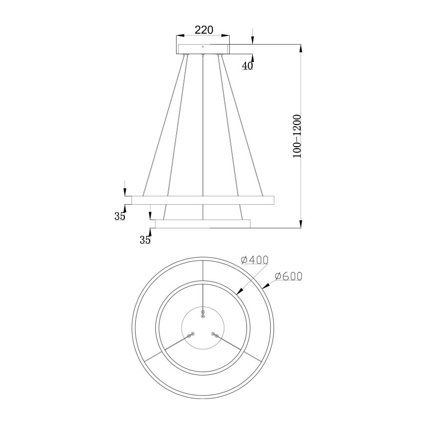 Maytoni MOD058PL-L55BS3K - Candeeiro suspenso LED RIM LED/61W/230V 3000K diâmetro 60 cm dourado