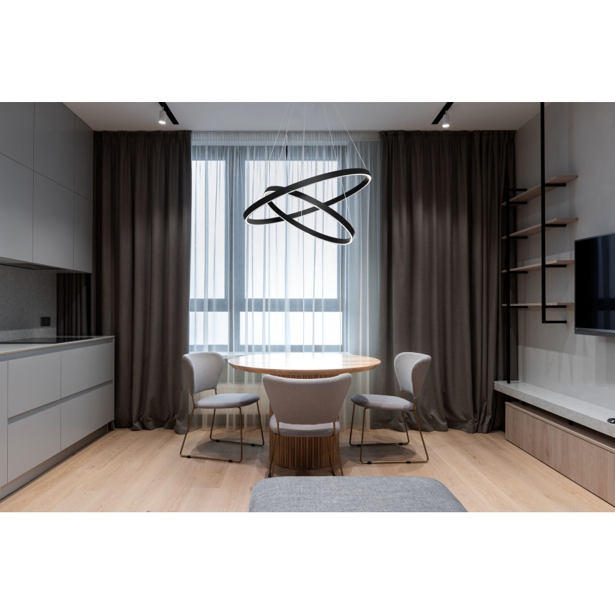 Maytoni MOD058PL-L74B3K - Candeeiro suspenso LED RIM LED/88W/230V 3000K diâmetro 80 cm preto