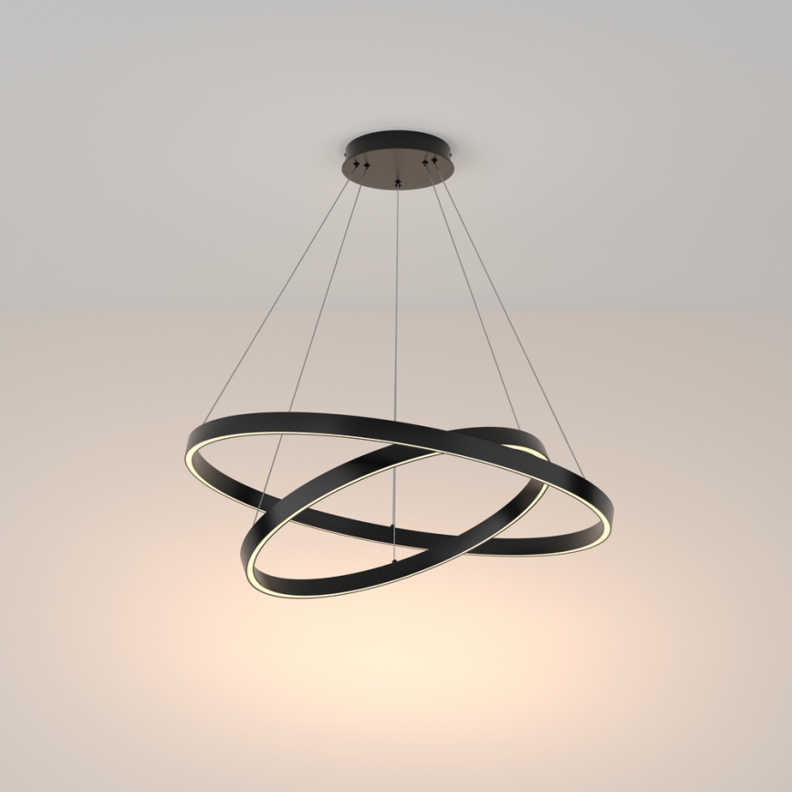 Maytoni MOD058PL-L74B3K - Candeeiro suspenso LED RIM LED/88W/230V 3000K diâmetro 80 cm preto