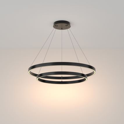 Maytoni MOD058PL-L74B3K - Candeeiro suspenso LED RIM LED/88W/230V 3000K diâmetro 80 cm preto