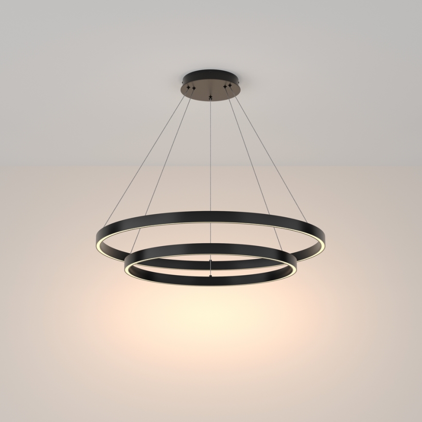 Maytoni MOD058PL-L74B3K - Candeeiro suspenso LED RIM LED/88W/230V 3000K diâmetro 80 cm preto