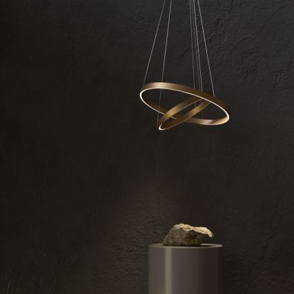 Maytoni MOD058PL-L74BS3K - Candeeiro suspenso LED RIM LED/88W/230V 3000K diâmetro 80 cm dourado
