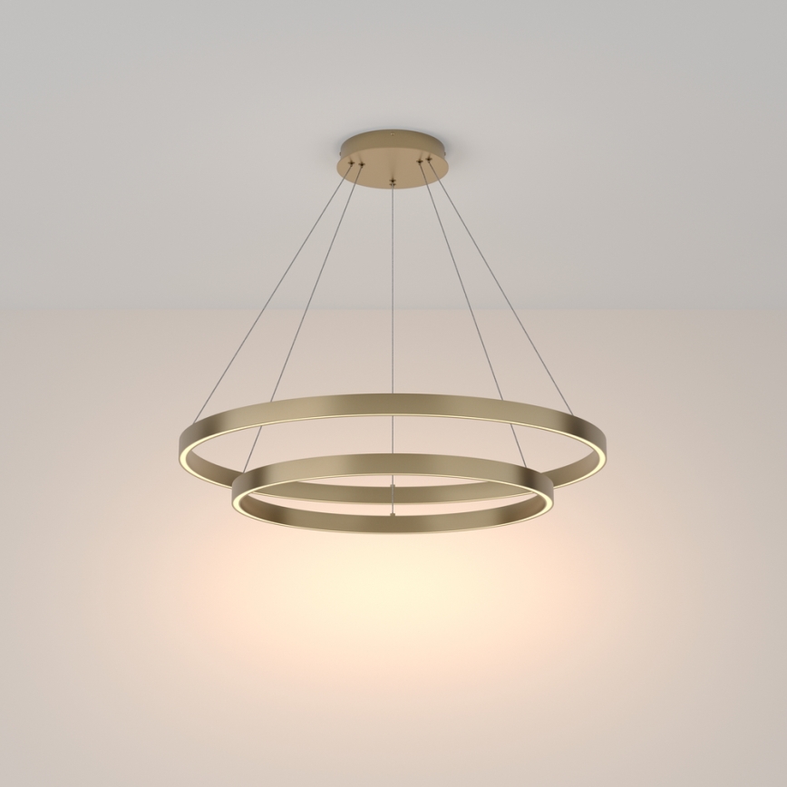 Maytoni MOD058PL-L74BS3K - Candeeiro suspenso LED RIM LED/88W/230V 3000K diâmetro 80 cm dourado