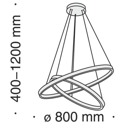 Maytoni MOD058PL-L74BS3K - Candeeiro suspenso LED RIM LED/88W/230V 3000K diâmetro 80 cm dourado