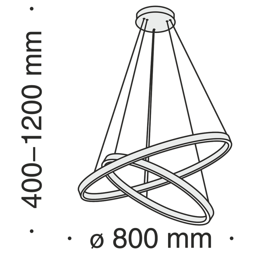 Maytoni MOD058PL-L74BS3K - Candeeiro suspenso LED RIM LED/88W/230V 3000K diâmetro 80 cm dourado