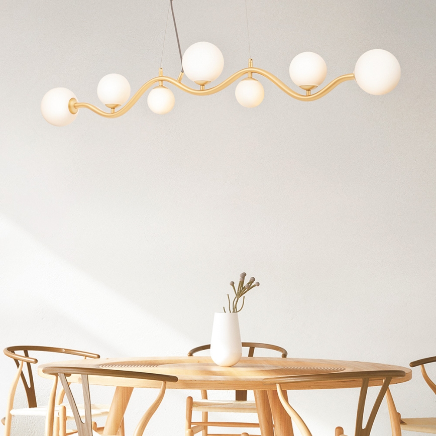 Maytoni MOD059PL-07G - Candelabro suspenso UVA 7xG9/28W/230V