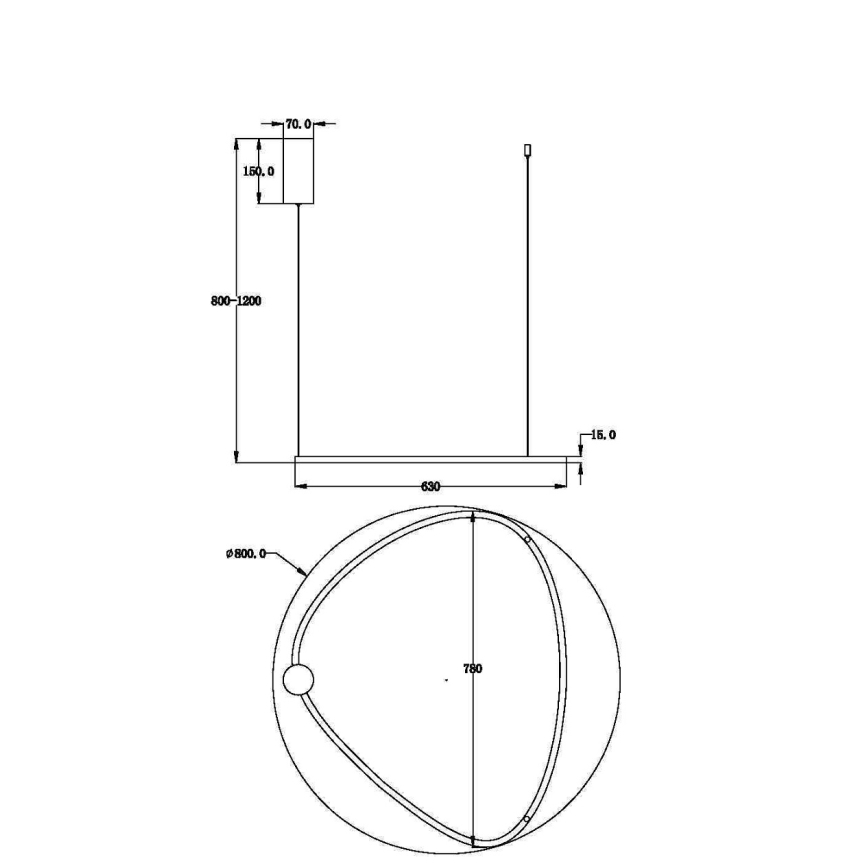 Maytoni MOD072PL-L36BSK1 - Candeeiro suspenso LED GLINT LED/36W/230V dourado diâmetro 80 cm