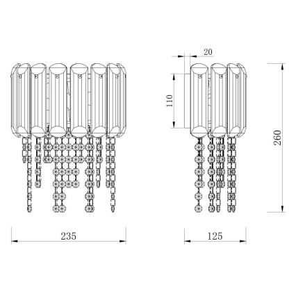 Maytoni MOD097WL-02CH - Iluminação de parede HAIL 2xE14/40W/230V cromado brilhante