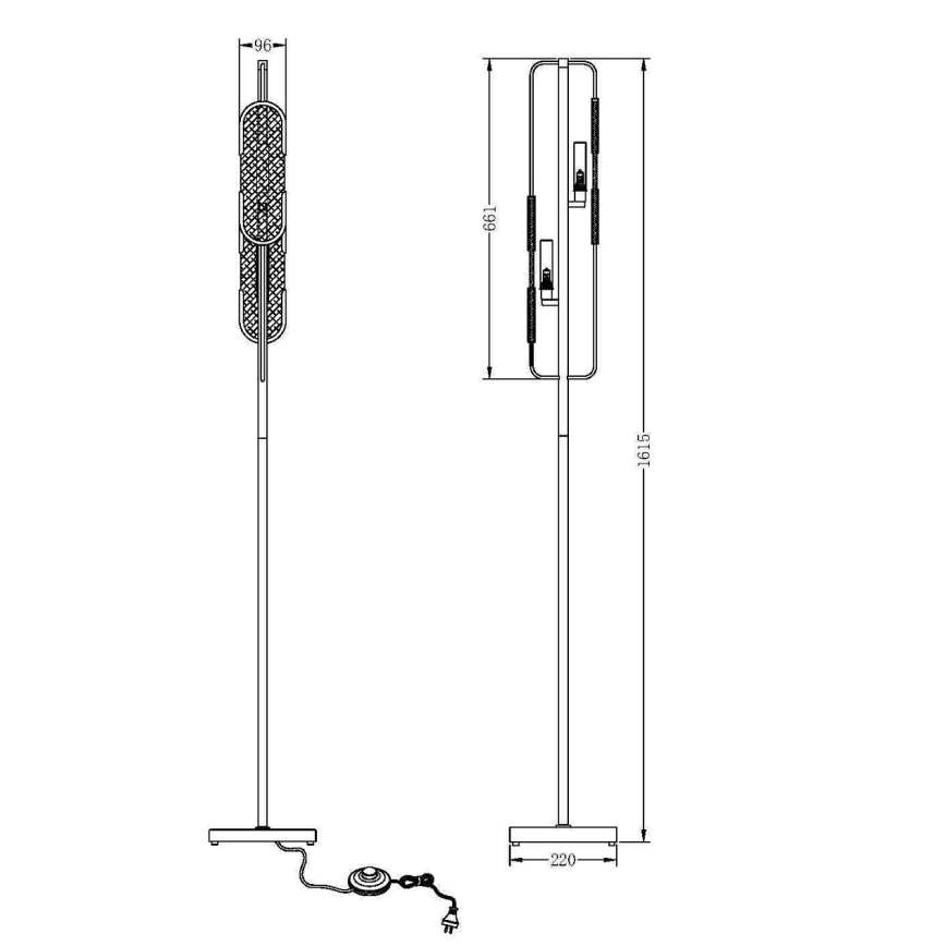 Maytoni MOD099FL-02G - Candeeiro de chão MARMO 2xG9/40W/230V