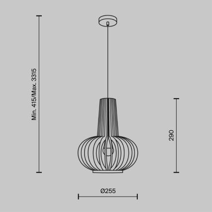 Maytoni MOD193PL-01W - Candeeiro suspenso ROOTS 1xE27/40W/230V diâmetro 22,5 cm bege