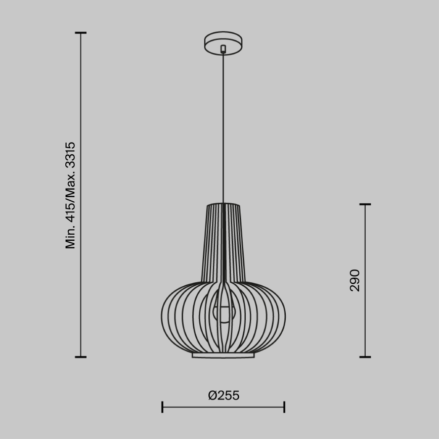 Maytoni MOD193PL-01W - Candeeiro suspenso ROOTS 1xE27/40W/230V diâmetro 22,5 cm bege