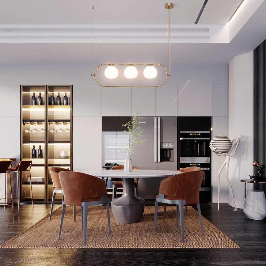 Maytoni MOD221PL-03BS - Candelabro suspenso ERICH 3xE14/40W/230V cobre