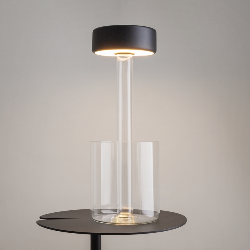 Maytoni MOD229TL-L3B3K1 - Candeeiro de mesa portátil regulável LED 3W/5V preto/transparente
