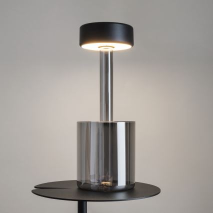 Maytoni MOD229TL-L3B3K3 - Candeeiro de mesa portátil regulável LED 3W/5V preto/cinzento