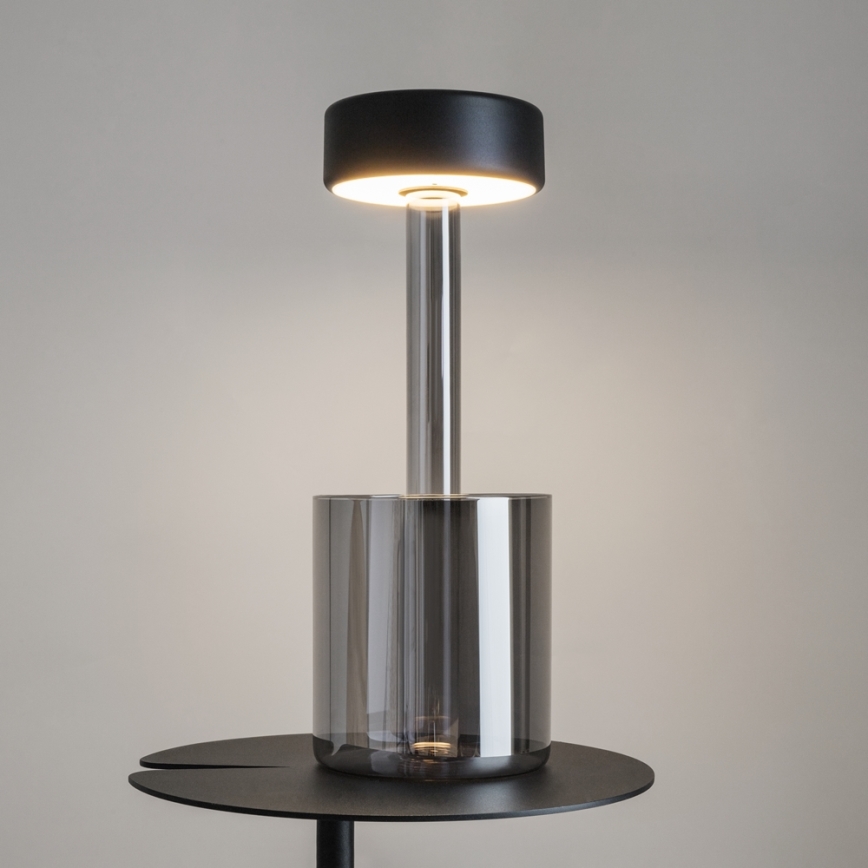Maytoni MOD229TL-L3B3K3 - Candeeiro de mesa portátil regulável LED 3W/5V preto/cinzento