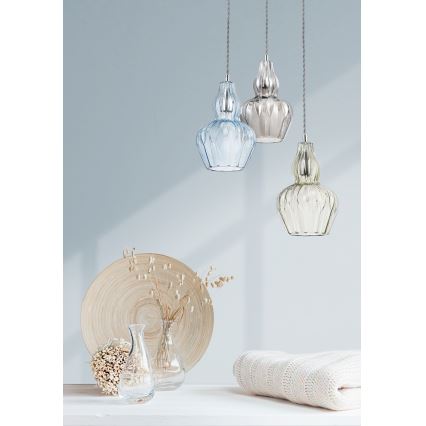 Maytoni MOD238-PL-01-BL - Candeeiro suspenso EUSTOMA 1xE14/40W/230V azul