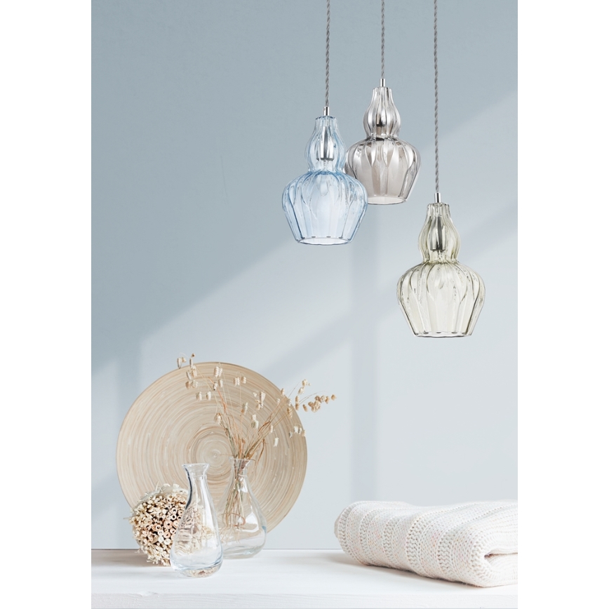 Maytoni MOD238-PL-01-BL - Candeeiro suspenso EUSTOMA 1xE14/40W/230V azul